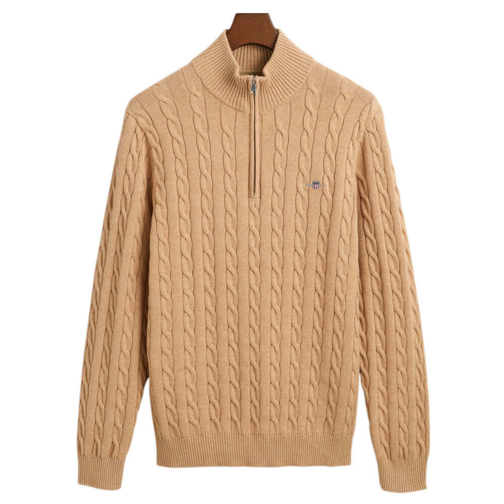 GANT Cotton Cable Knit Half-Zip Sweater